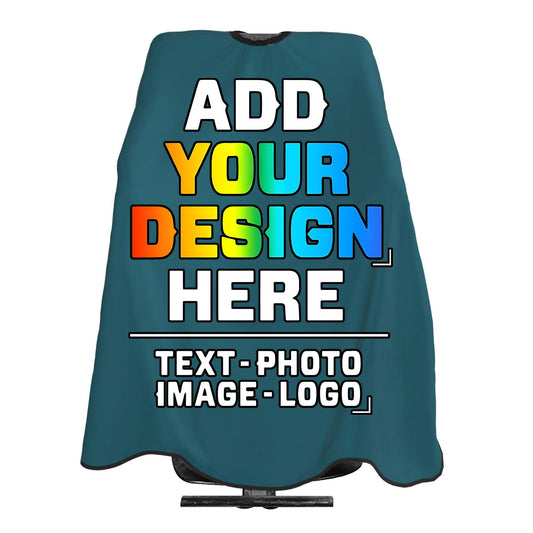 Twkzynj Custom Barber Cape Customize Barber Aprons Personalized Add Your Photo Logo Text Hairdressing Apron for Men or Women, Blue Green