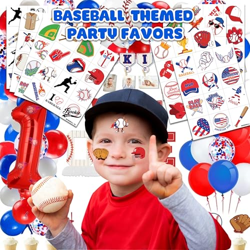 120 PCS Baseball Temporary Tattoos for Kids