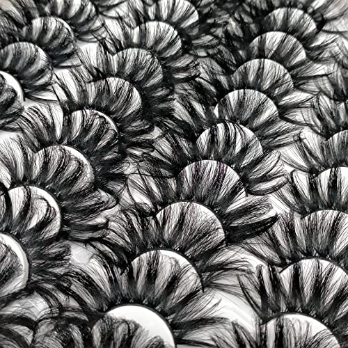 25mm Fluffy Mink Lashes 20 Pairs - Dramatic 3D Faux Eyelashes