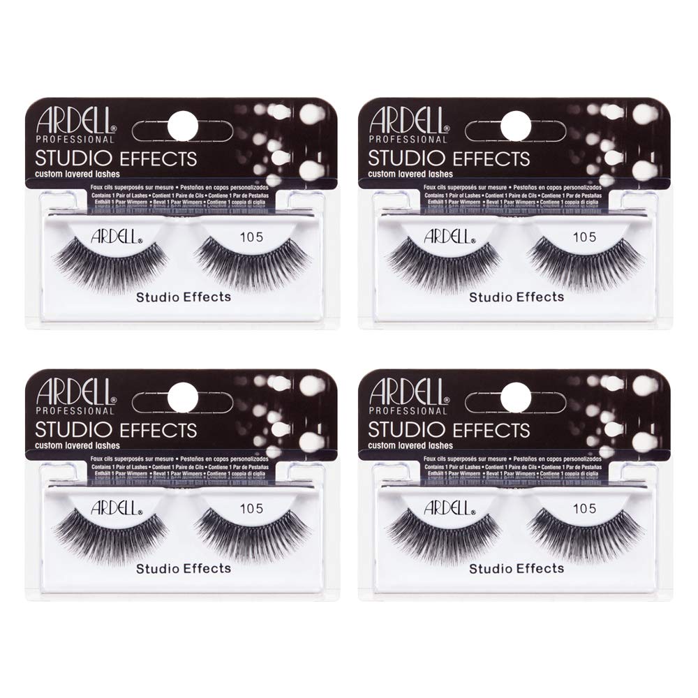 Ardell Studio Effects 105 Black False Lashes, 4 packs