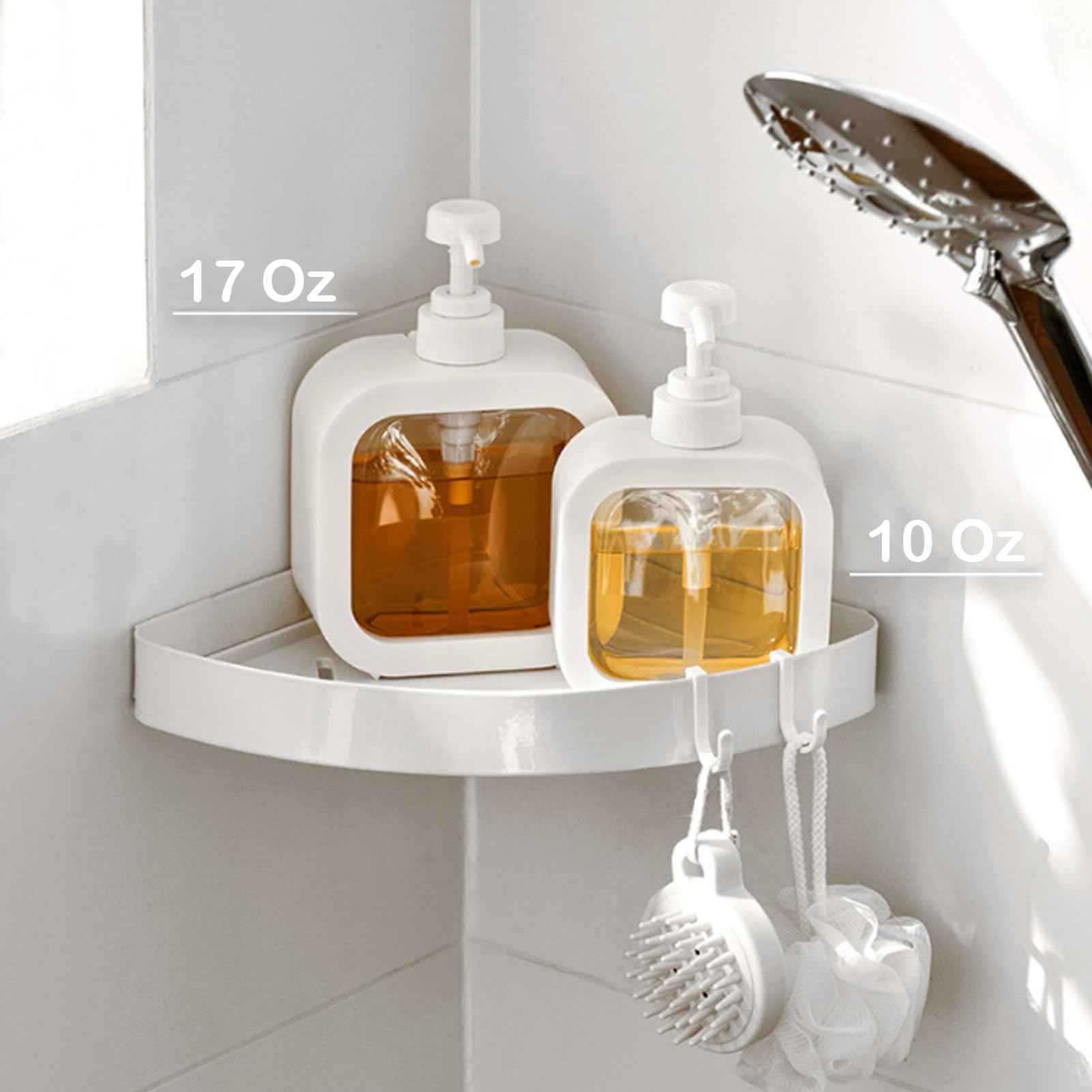 Octonyluck Soap Dispenser, Refillable Hand Soap Dispenser for Bathroom and Dish Soap Dispenser for Kitchen Sink, Liquid Soap Dispenser with Waterproof Label, White Bathroom Dispenser 10 Oz