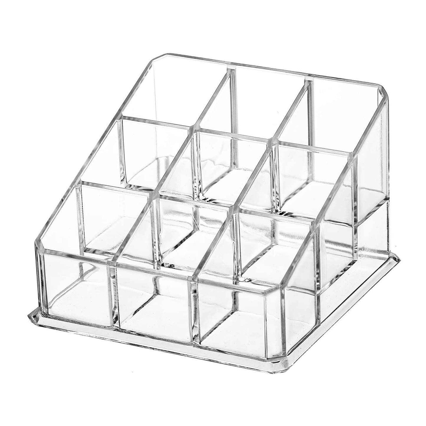 Foraineam 6 Pack Lipstick Holder Organizer, 9 Spaces Clear Lip Stick Storage Stand Container, Small Cosmetic Beauty Makeup Display Cases for Lipsticks, Lipgloss, Brushes, Bottles