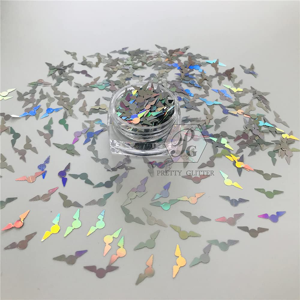 PrettyG 10 Grams/Pack - Snitch Eagle Shape Holographic Glitter Sequins - Festival Rave Beauty Makeup Face Body Nail Art Decoration LB100