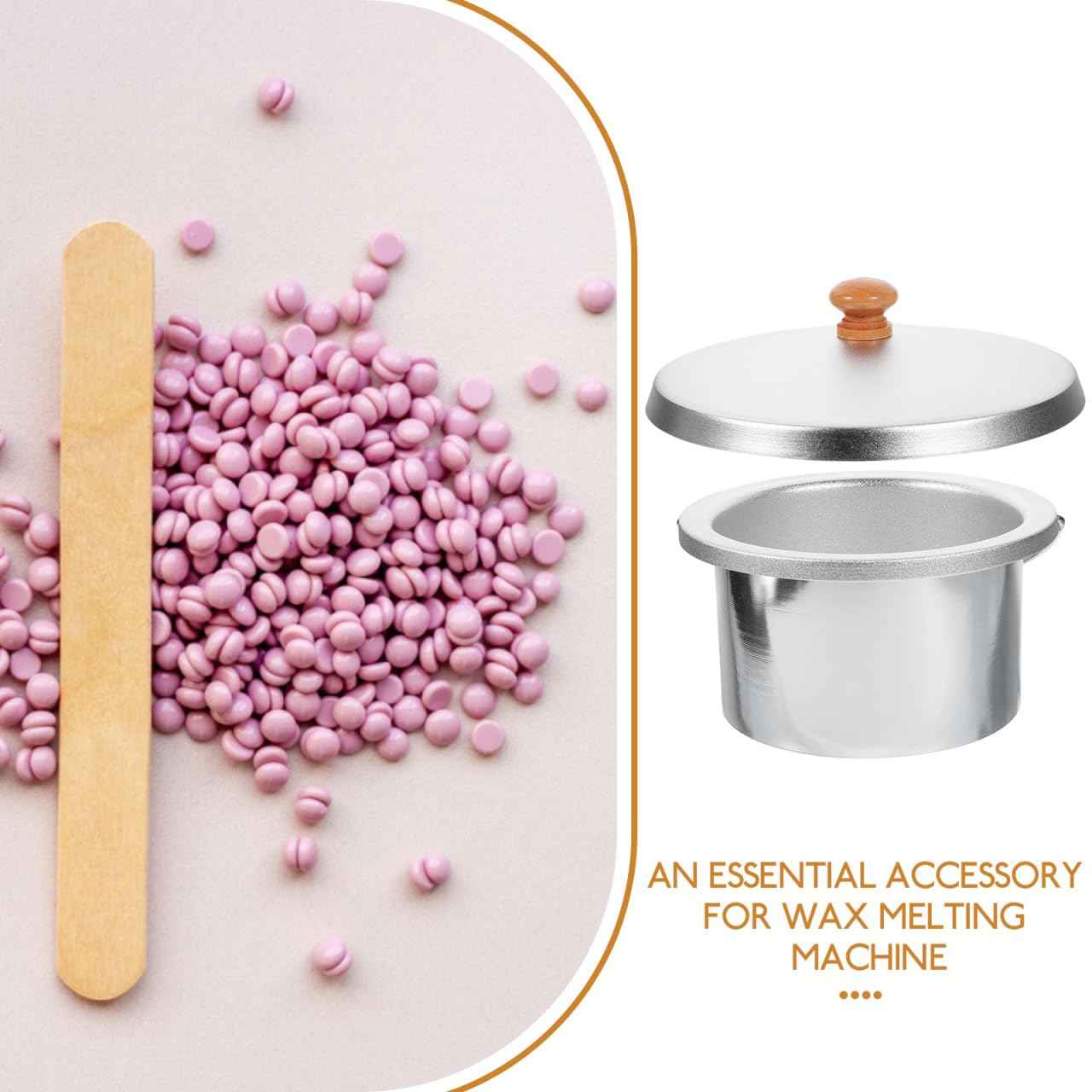 Garneck Metal Waxing Pot Liner with Lid: 600ml Waxing Warmer Replacement Inner Pot Hair Removal Machine Non-Stick Melting Bowl Insert