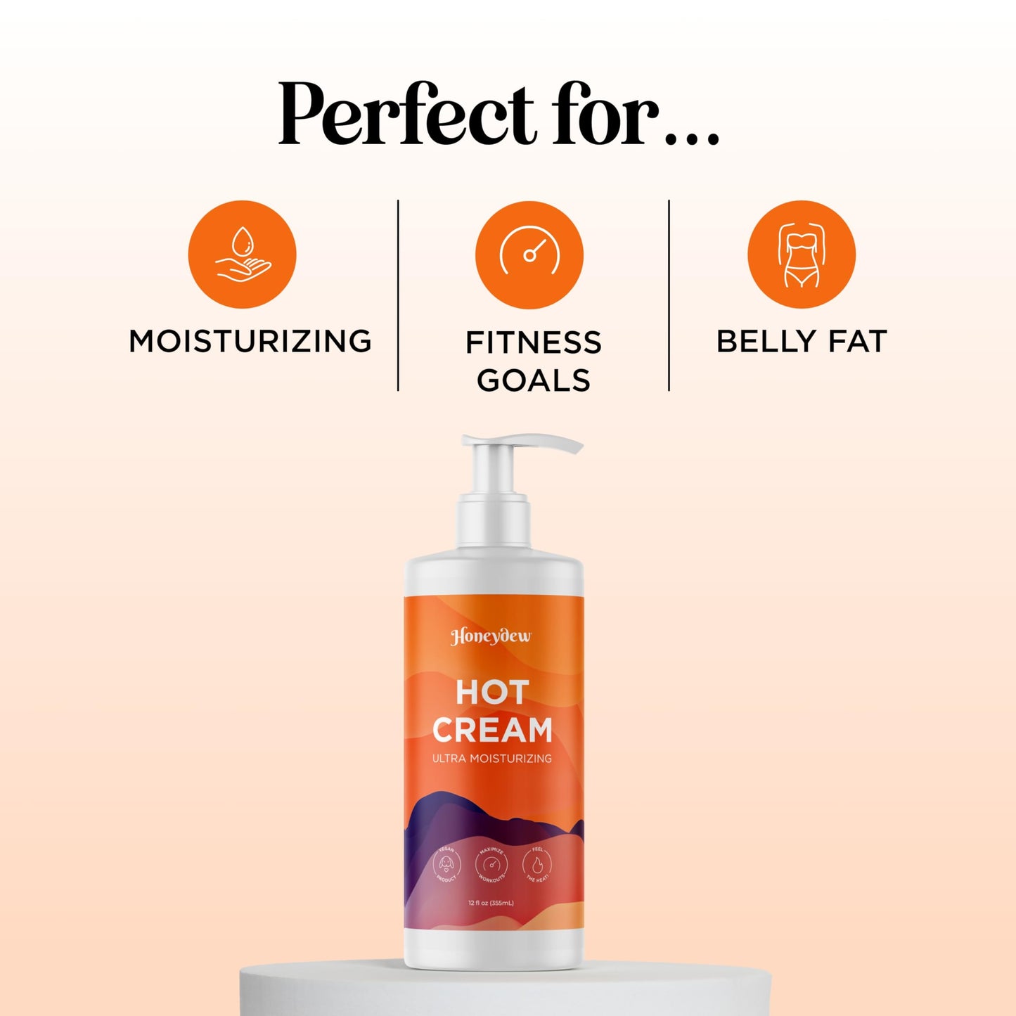 Hot Cream Sweat Enhancer - Premium Body Sculpting Sweat Cream with Invigorating Botanical Extracts - Extra Strength Cellulite Cream for Thighs Belly and Bum with Firming Body Oils (12 Fl Oz)