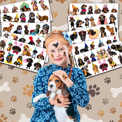108 PCS Dachshund Temporary Tattoos Party Decorations