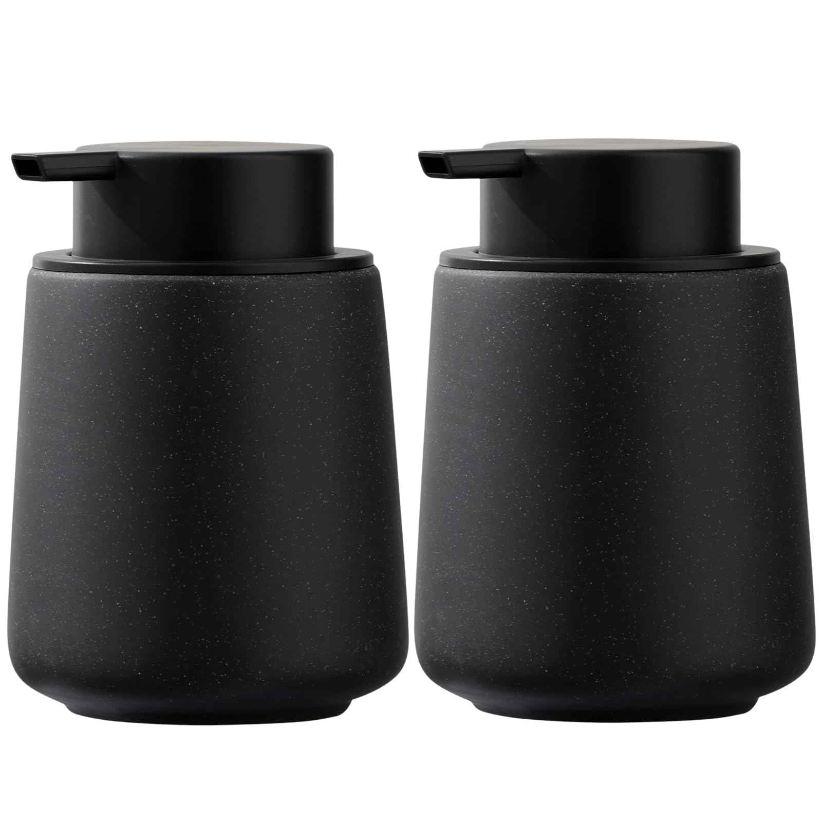 Haocoott Foaming Soap Dispenser Pump 12OZ, Refillable Foam Hand Dish Soap Dispenser Bottle Jar for Bathroom Kitchen Sink Countertop Home Decor - Black