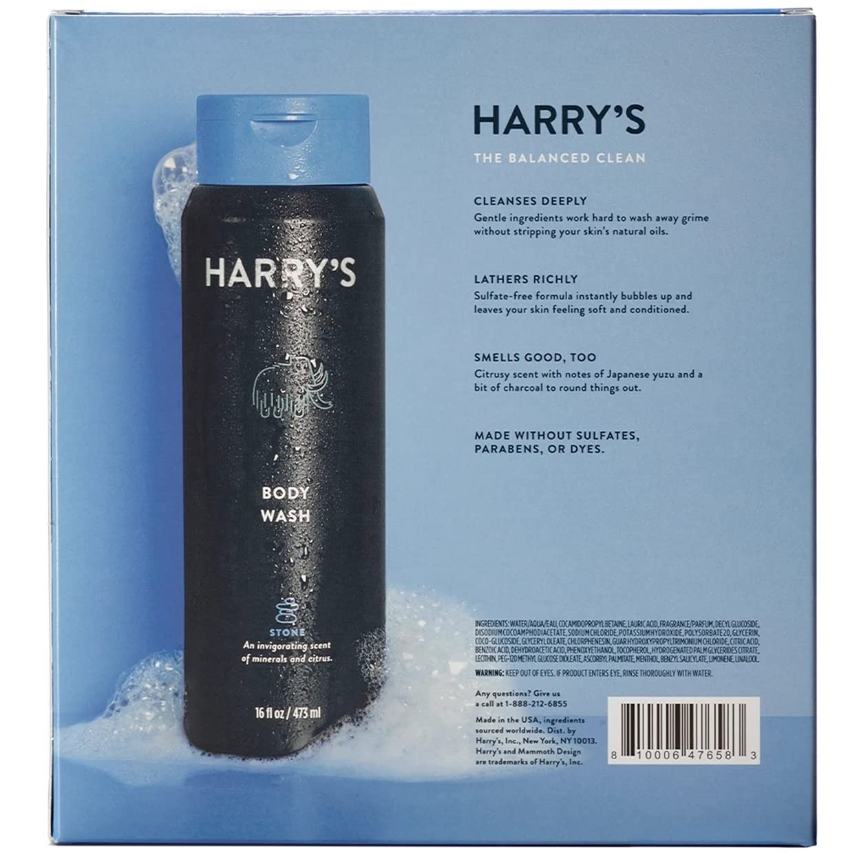 Harry�s Men�s Body Wash, Stone Scent, 16 Fluid Ounce (Pack of 3)