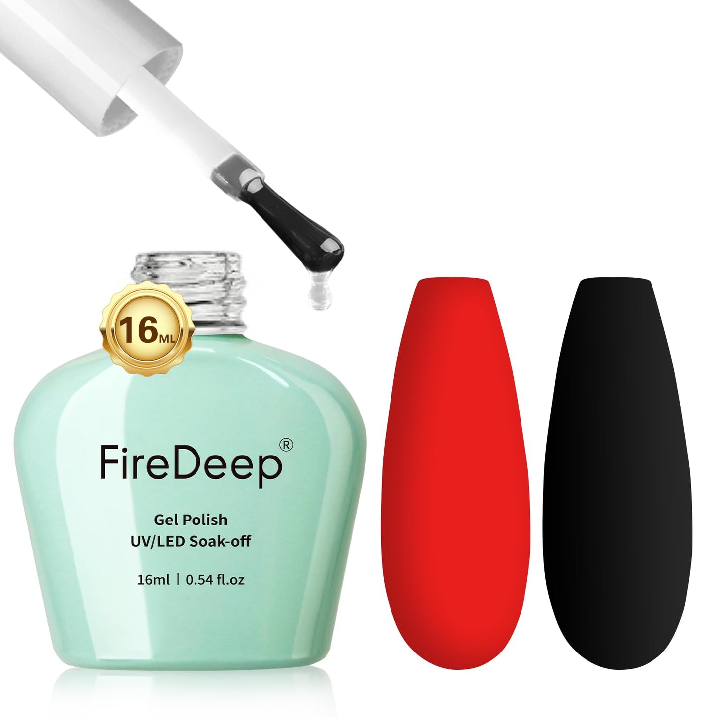 Firedeep 16ml Matte Gel Top Coat, Gel Top Coat Gel Nail Polish Long Lasting UV/LED Soak Off Finish Nail Art Design Manicure for Women