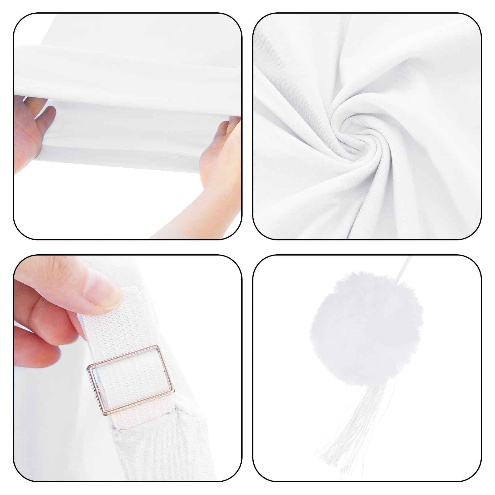 cnomg 2pcs Men's Night Sleeping Cap Adjustable Pajama Cap with Pom Ball and Tassel Women Daily Use (US, Alpha, Medium, White,white)