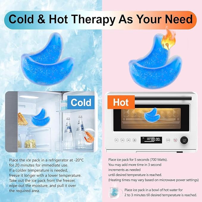 Reusable Gel Eye Patches for Puffy Eyes, Hot & Cold Therapy