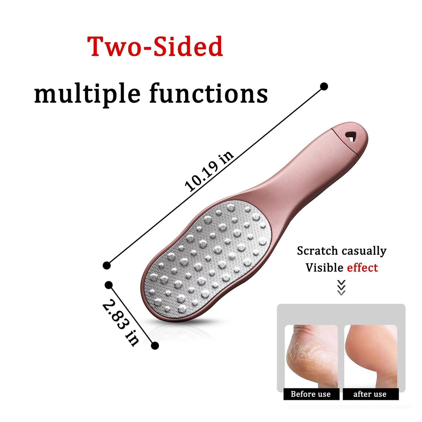 Double Sided Foot File, calluses Remover, Foot Cleaner, Stainless Steel calluses Remover, Foot Rasp Scrubber for Wet Or Dry Skin