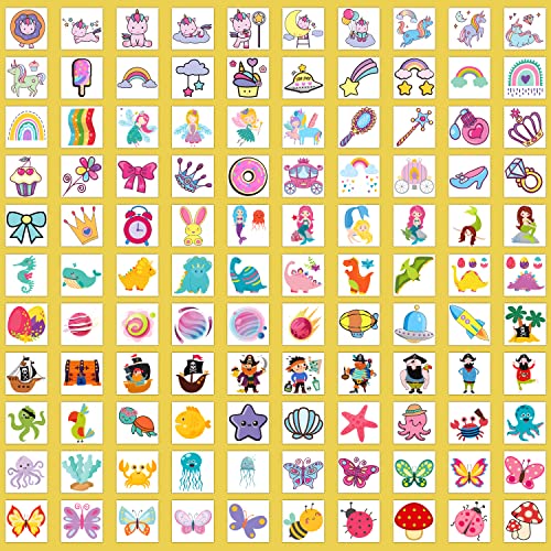 Partywind Temporary Tattoos for Kids, 204 Sheets
