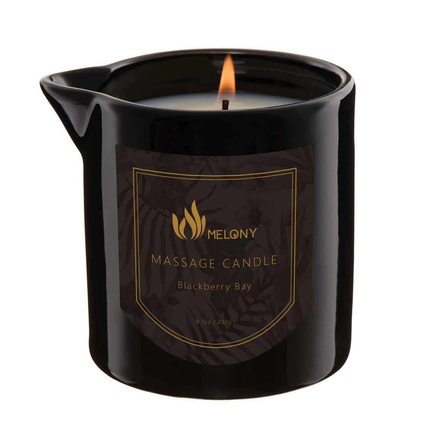 MELONY Massage Oil Candle for Pure Relaxation- 8.1 oz- Moisturizing Essential Oil Body Massage Candle for Home Spa- Amazing Gift for Women & Men (BlackBerry & Bay)