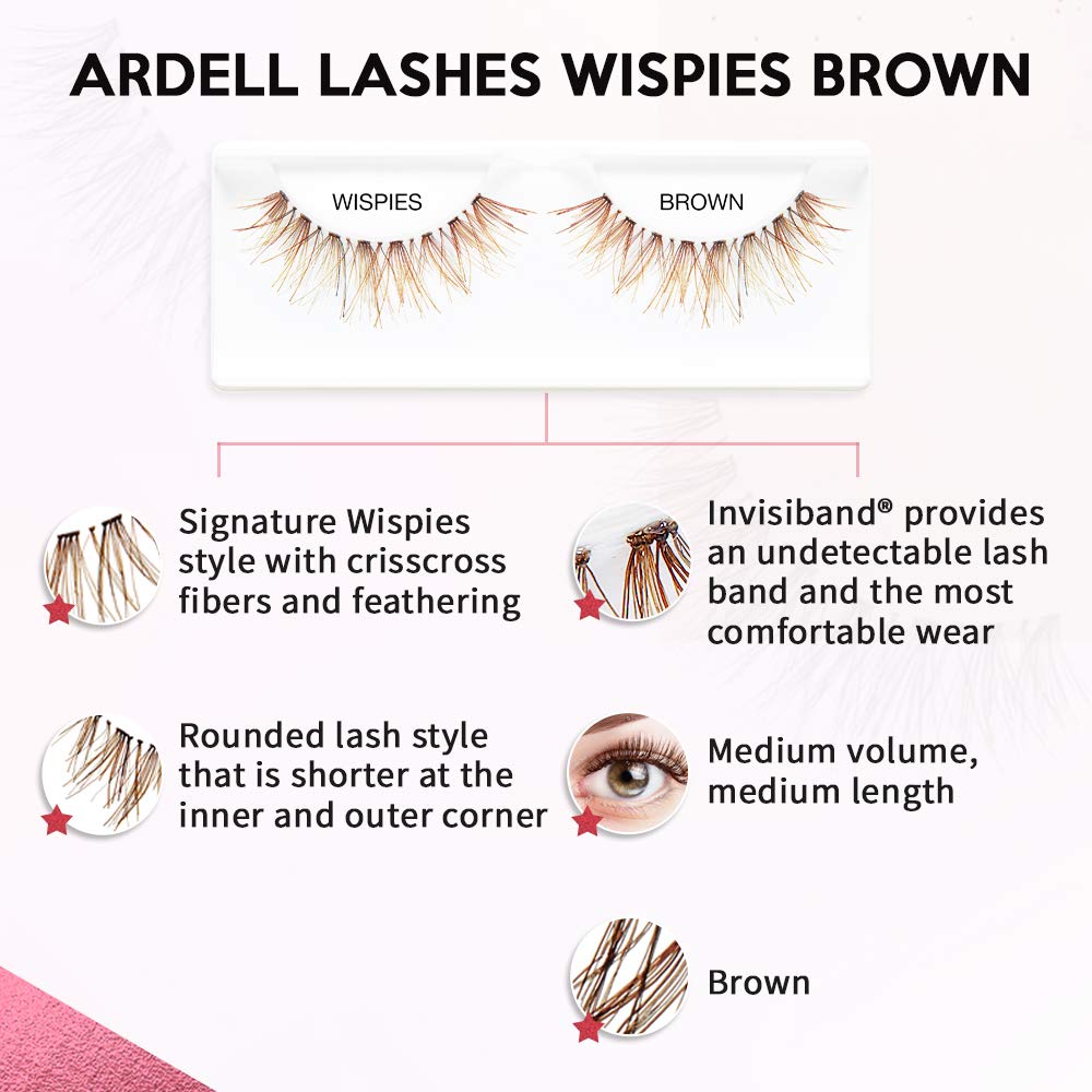 Ardell False Eyelashes Wispies Brown, 4 pairs