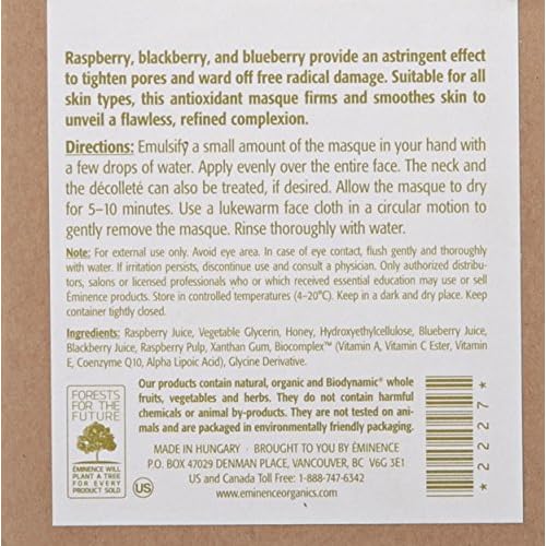 Eminence Pore Refining Masque, Raspberry, 2 Fl Oz