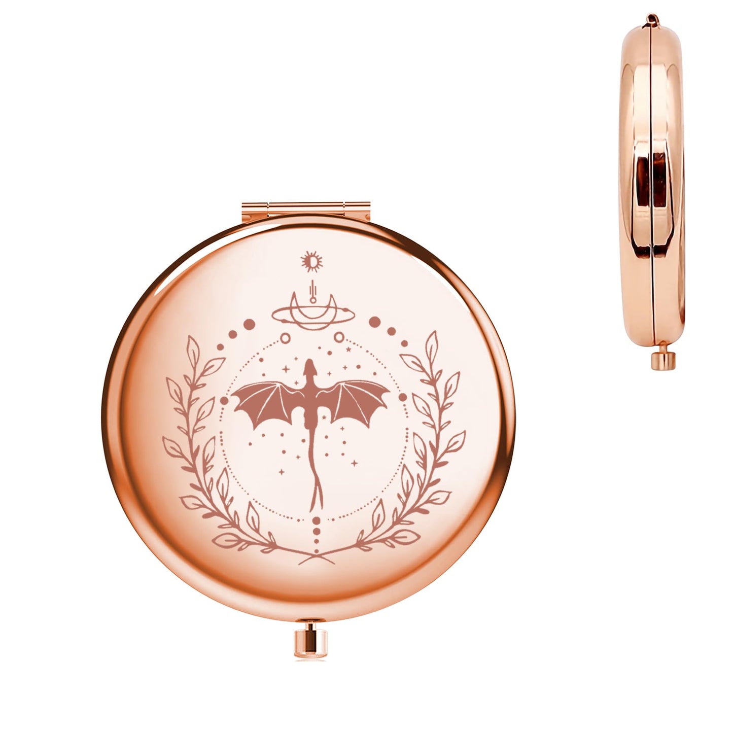 CMNIM FWing Book Merch Gift Mirror FWing Book Dragon Makeup Compact Mirror Ya Fantasy Book Lover Travel Mirror Dragon Rider Gift