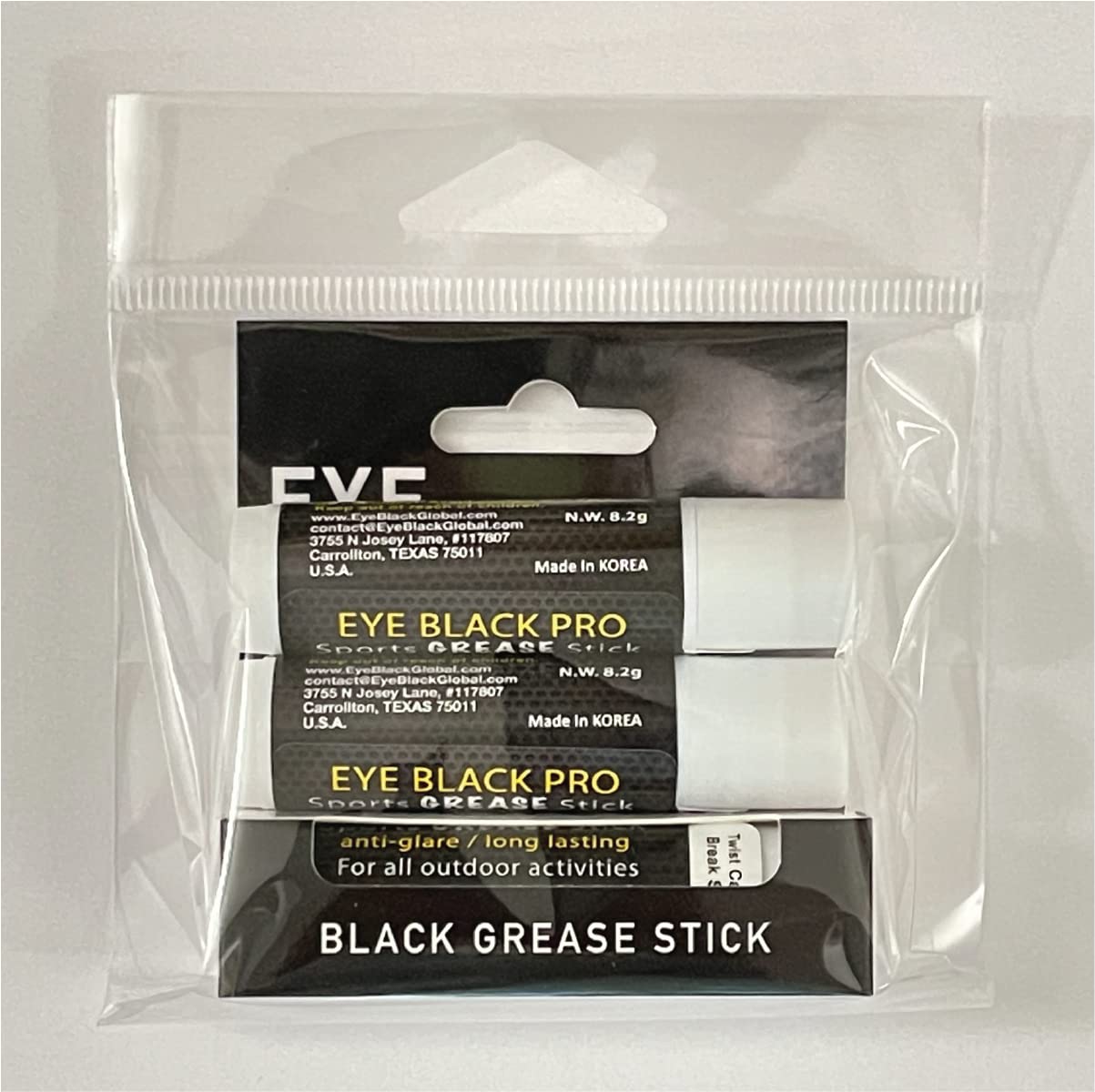 Eye-Black Pro Sports Grease Stick Set reduce-glare Eye Patch Face Painting (3 Pack)