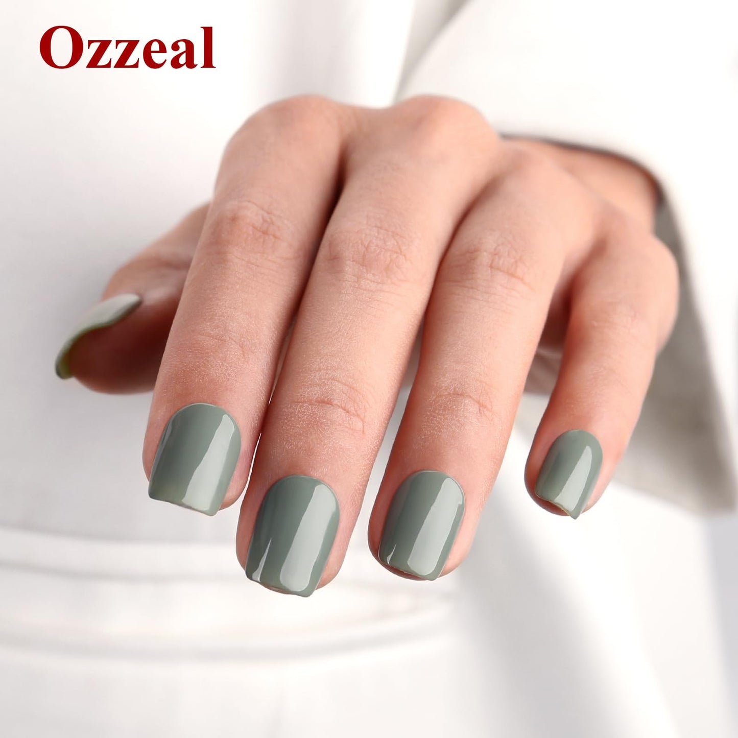 Ozzeal Gel Polish,1 Pcs 15ml Sage Green Gel Nail Polish Autumn Winter Soak off LED UV Gel Nail Polish Art Starter Manicure Salon DIY Nail Gel Polish at Home for Girl Women