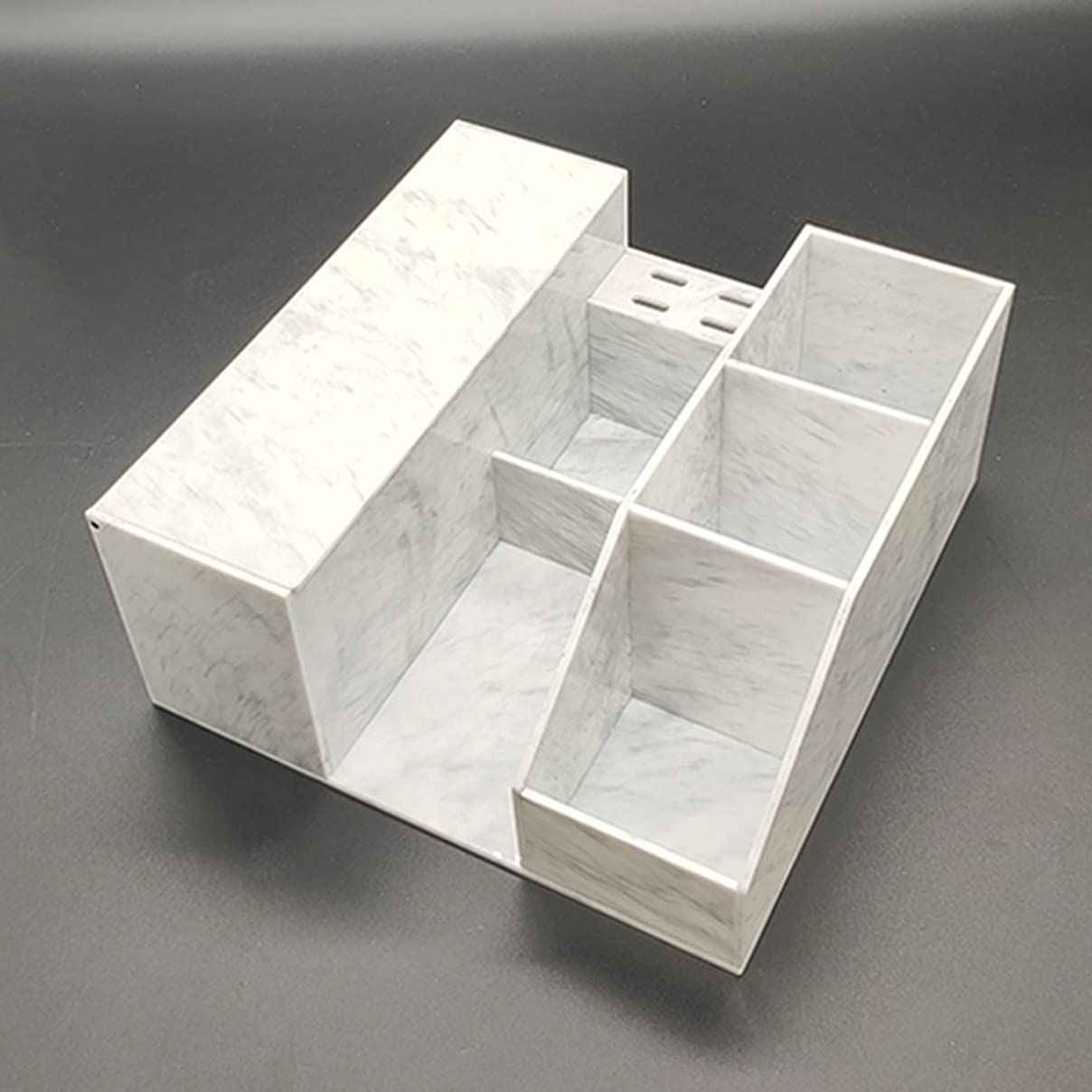 Eyelash Beauty Organizer, Acrylic Eyelash Grafting Tool Storage Beauty Tool W/Tweezers Holder Display Boxes for Home Eyelash Salon (Marble White)