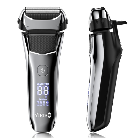 Electric Razor for Men, Foil Shavers Cordless Razors for Facial Wet Dry Shaving, Waterproof USB-C Rechargeable Shavers with Pop-up Beard Trimmer, Travel Lock, LED Display
