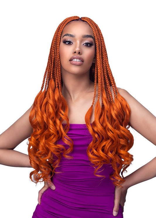 Bobbi Boss Boss Pre-Stretched Braids 3X Knotless French Curl Braiding Hair 20" (5 Pack, 27)