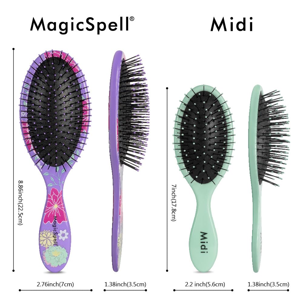 MagicSpell Pro 2 BRUSH-Set for All Hair Types (Purple & Mint Green)