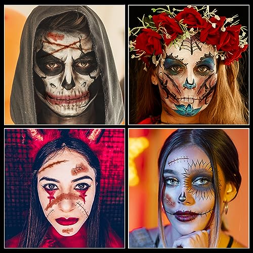 110PCS Halloween Fake Scars Temporary Tattoos Kit