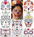 Sugar Skull Temporary Face Tattoo Kit - 8 Sheets