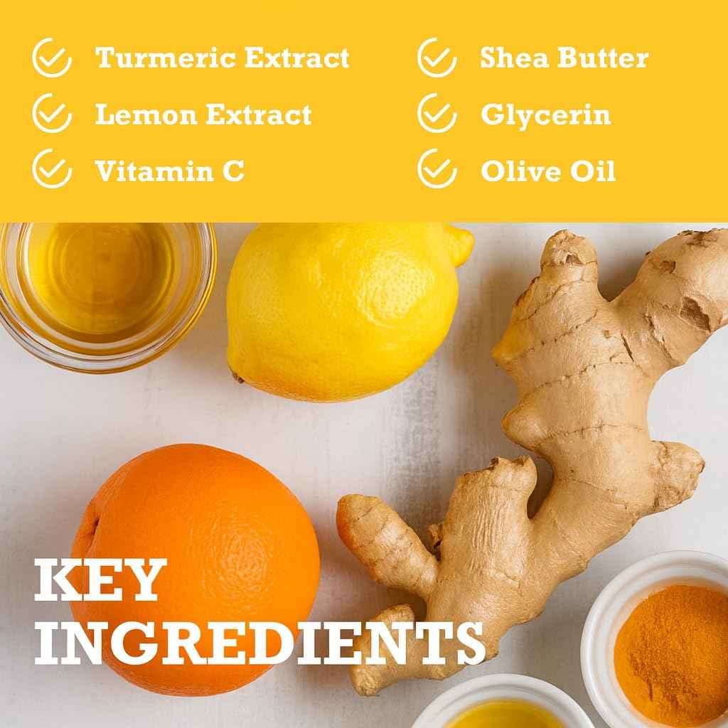 Turmeric Wash and Care 4-Piece Set – Facial Cleanser with Brush, Soap Bars , Soft Face Cleansing Pads and Turmeric Oil – Turmeric Face Wash Kit, Turmeric Skincare Set