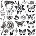 Tazimi 8 Sheet Black Temporary Tattoos for Women