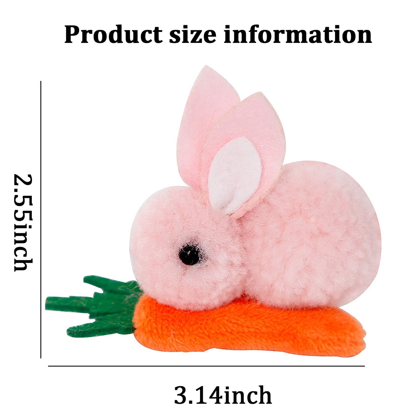 SeBneny Hair Clip Set, 2PCS Pink Cute Cartoon Rabbit Ear Hairpin Plush Bunny Hair Clips for Toddlers Girls Party Hair Access