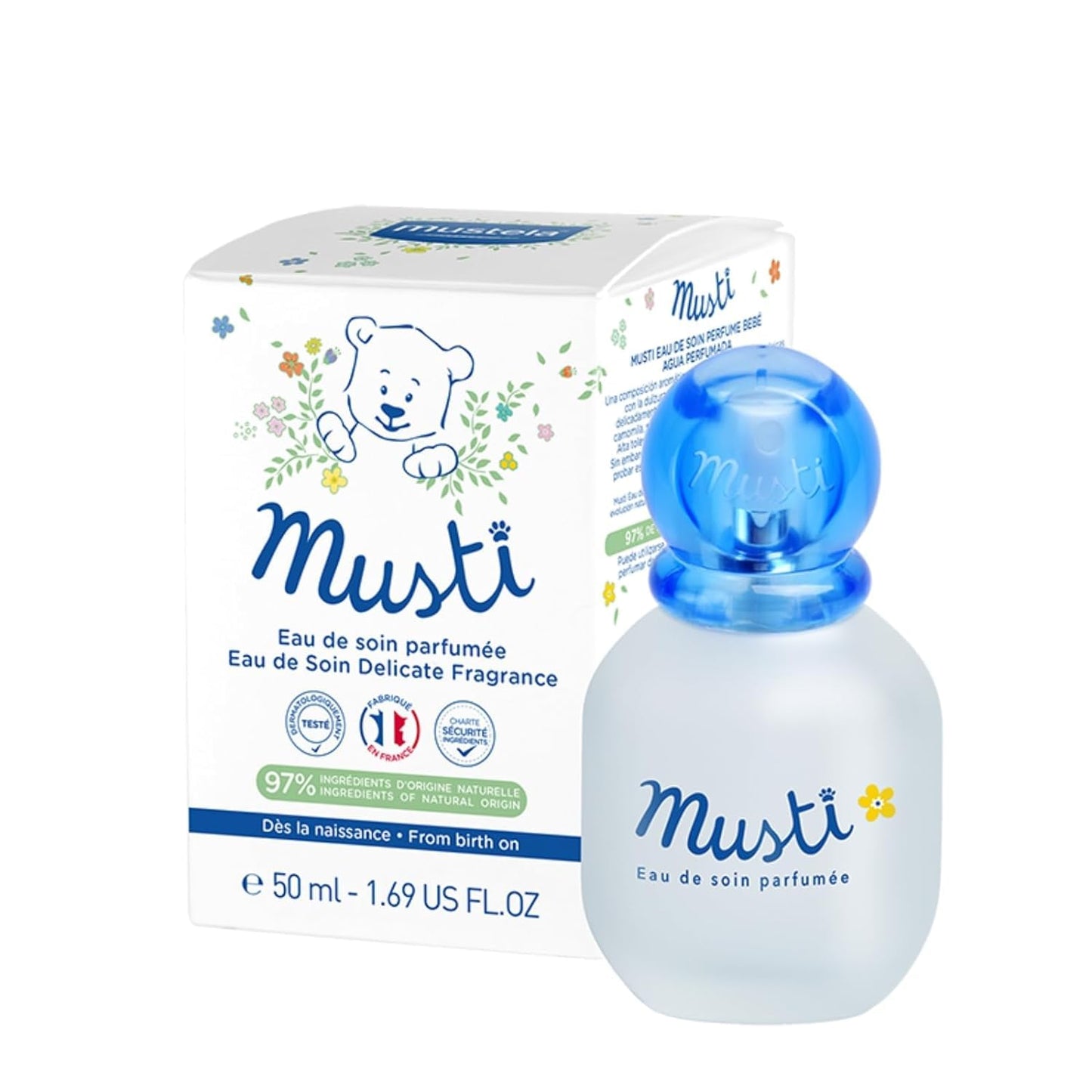 Mustela Musti - Baby Plant-Based Perfume & Cologne Spray - Delicate Fragrance for Boys & Girls - with Chamomile & Honey Extracts - Alcohol Free - 1.69 fl. oz.