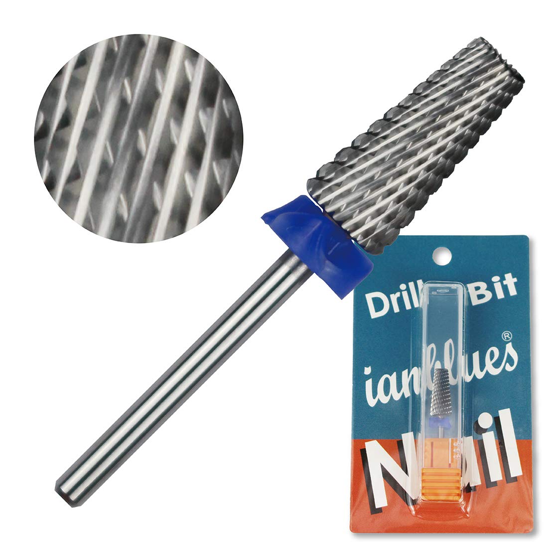 ianblues Multi-function Nail Drill - 5 in 1, Cross Teeth Edition for Electric Drill Machine, both for Left & Right hand people, Grit Size: 3XC, XXC, XC, C, M, F, XF, XXF (Middle, M)