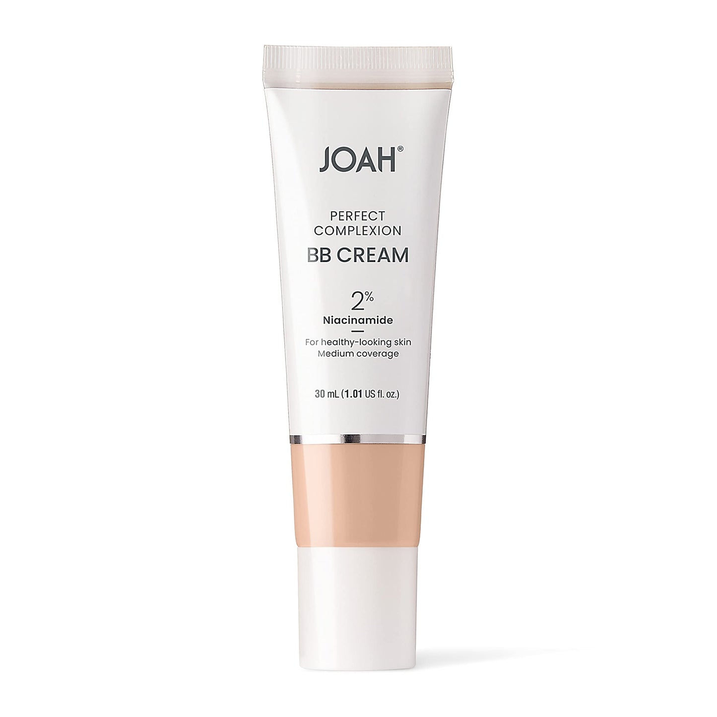 JOAH Beauty Perfect Complexion BB Cream with Hyaluronic Acid and Niaciminade, Korean Makeup with Medium Buildable Coverage, Evens Skin Tone, Lightweight, Semi Matte Finish, Fair with Cool Undertones