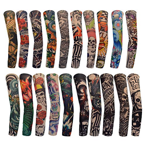 HOVEOX 20PCS Temporary Tattoo Arm Sleeves