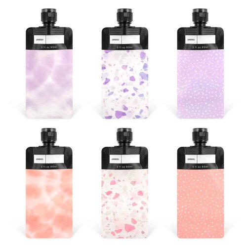 Dimeho 6 Pcs Travel Pouches for Toiletries, 3 oz Travel Size Containers Leak Proof Empty Squeeze Pouches TSA Approved Refillable Travel Bottles for Liquids Shampoo Conditioner Pouch Travel Accessories
