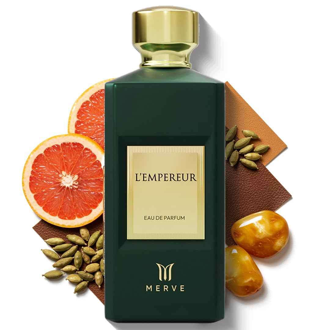 Merve L’Empereur Premium Long Lasting Fragrance Luxury Scent For Unisex | Citrus, Gourmand, Woody | Last All Day | 3.4 Ounces