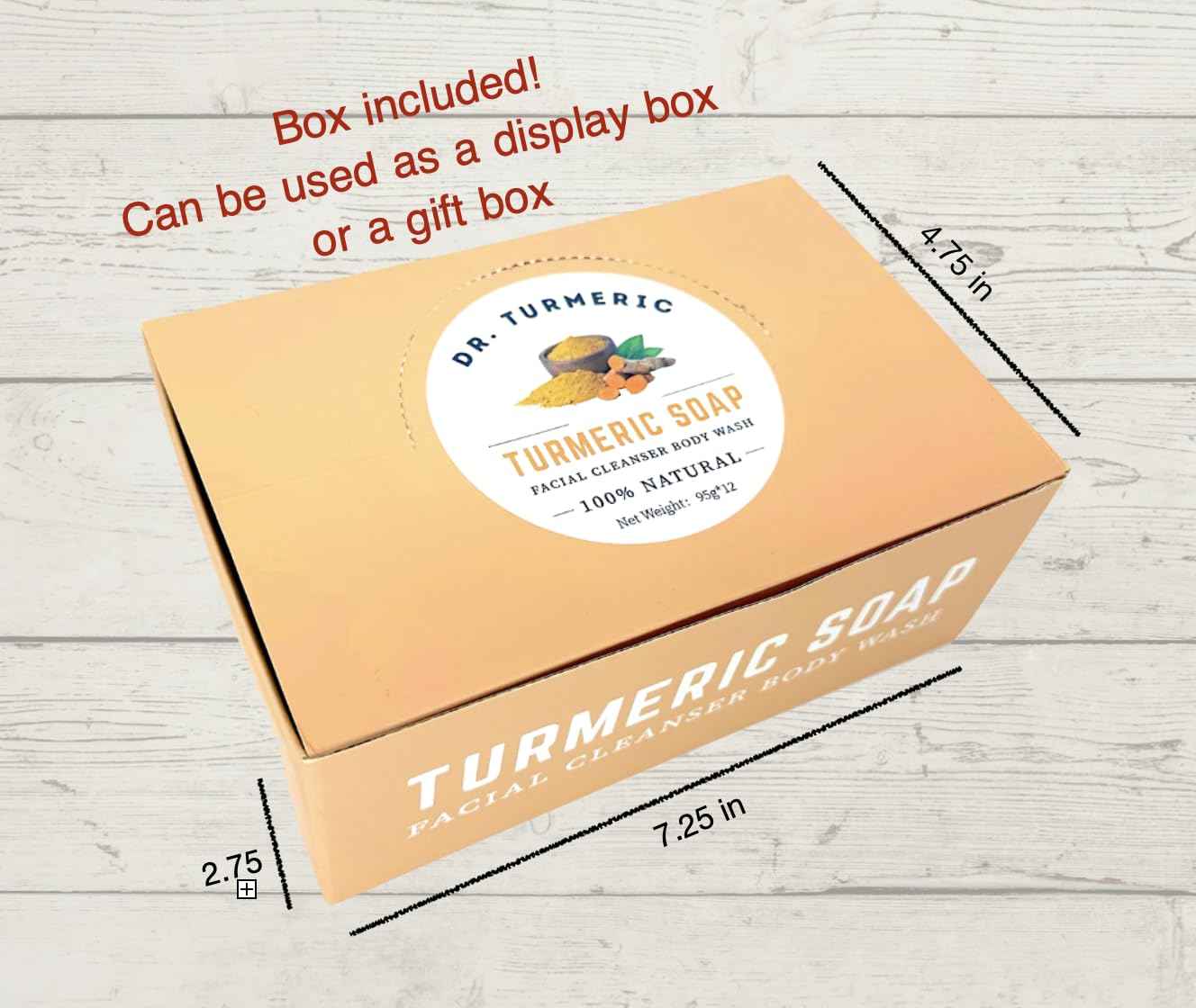 Turmeric Soap Bar | Face & Body Cleanser | Moisturizing | Lathering | Deep Cleansing | Evens Skin Tone | Refreshing Scent | Radiant Skin| 12 Pack