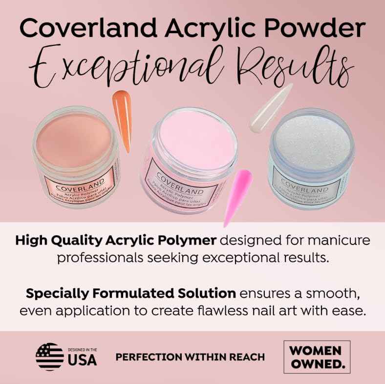Tones Coverland Acrylic Nail Powder "Candy Cane" - Limited Edition Acrylic Powder for Nail Design, Sculpting, and Masking Nail Bed Imperfections - Professional Acrylic Nail Supplies - (1.5 Oz)