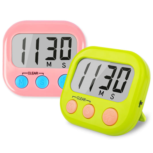 2 Pack Classroom Timers for Teachers Kids Large Magnetic Digital Timer Green Pink