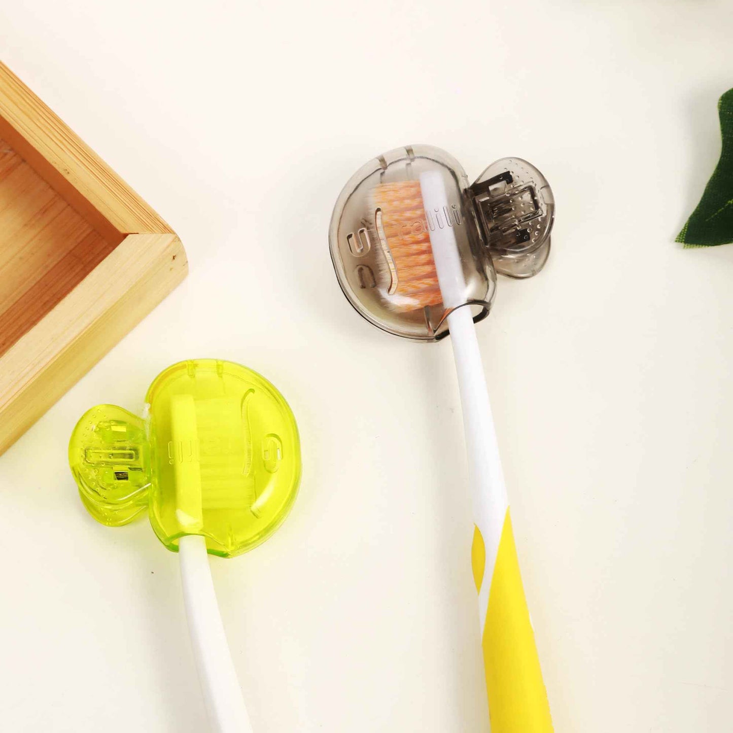 Uralili 4 Pack Toothbrush Protector Caps: Portable Dustproof Brush Head Covers for Travel & Home Use - Universal Fit for Electric & Manual Brushes (Blue, Black, Pink, Yellow)