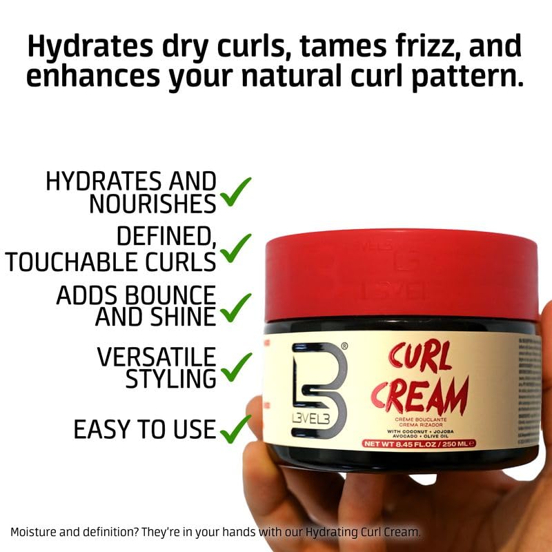 L3 Hydrating Curl Cream - Coconut & Jojoba Oil, 8.45 fl oz