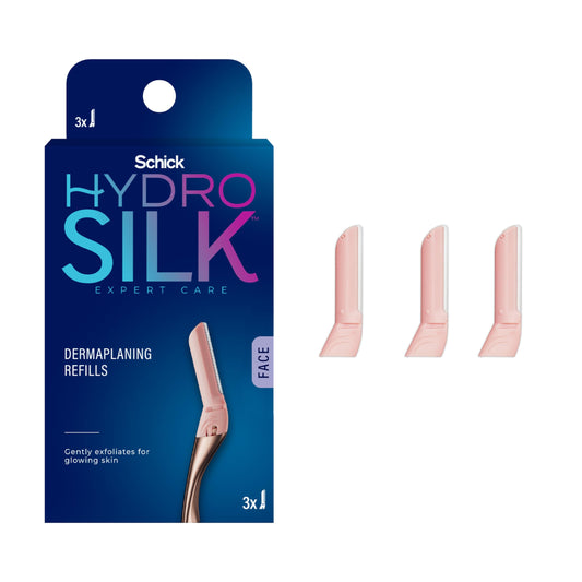 Schick Hydro Silk Dermaplaning Wand Refill Blades, 3ct Dermaplane Blades | Microblades for Face, Hydro Silk Dermaplaning Refills, Hydro Silk Razor Refills, Dermaplaning Tool Blade Refills, 3ct