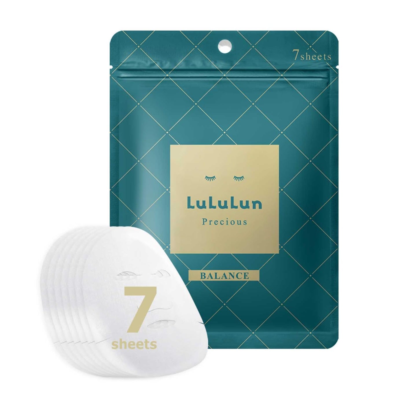 Lululun 7pc Facial Sheet Mask Skincare, Daily Anti-aging Hydrating & Moisturizing Facial Sheet Mask Pack Set- PRECIOUS GREEN