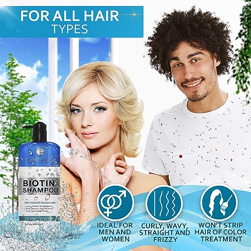 Biotin Shampoo for Thicker Hair - Sulfate Free Volumizing Formula