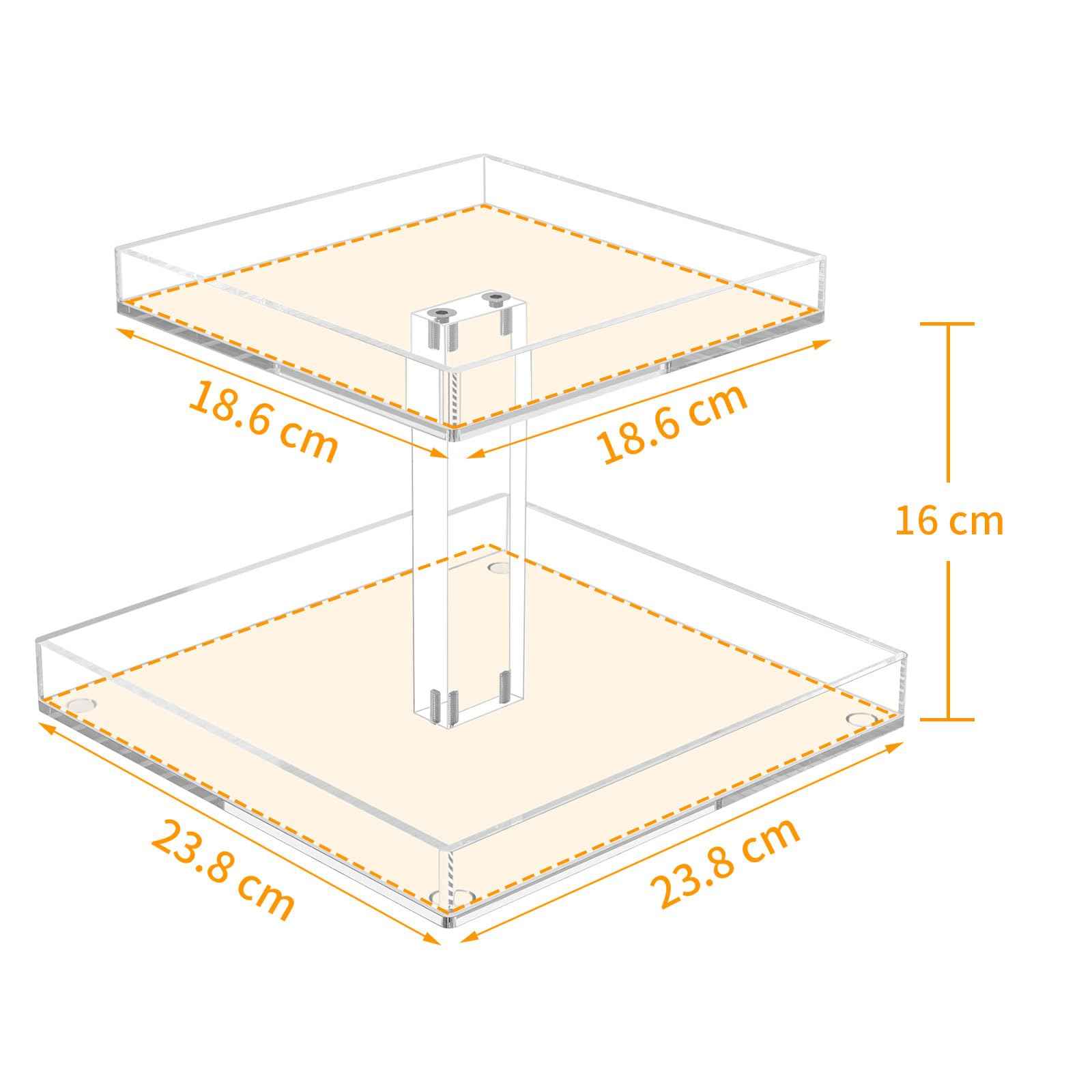 NIUBEE 2-Tier Acrylic Bathroom Cosmetic Storage Organizer for Dresser and Countertop - Standing Perfume Tray for Bedroom Decor