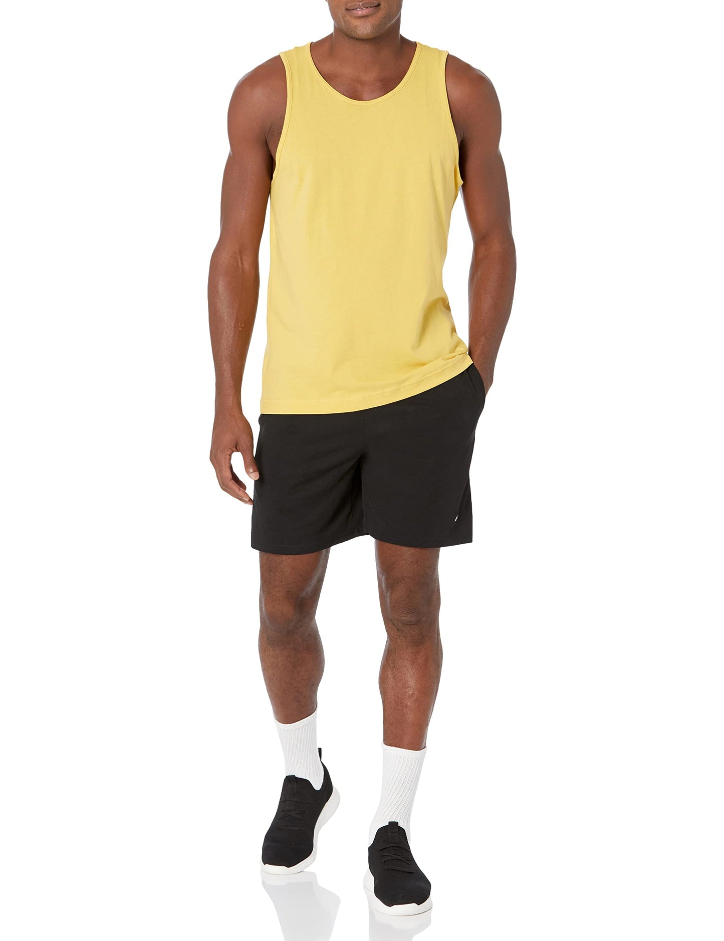 Amazon Essentials Men's Regular-Fit Tank Top, Yellow, X-Small