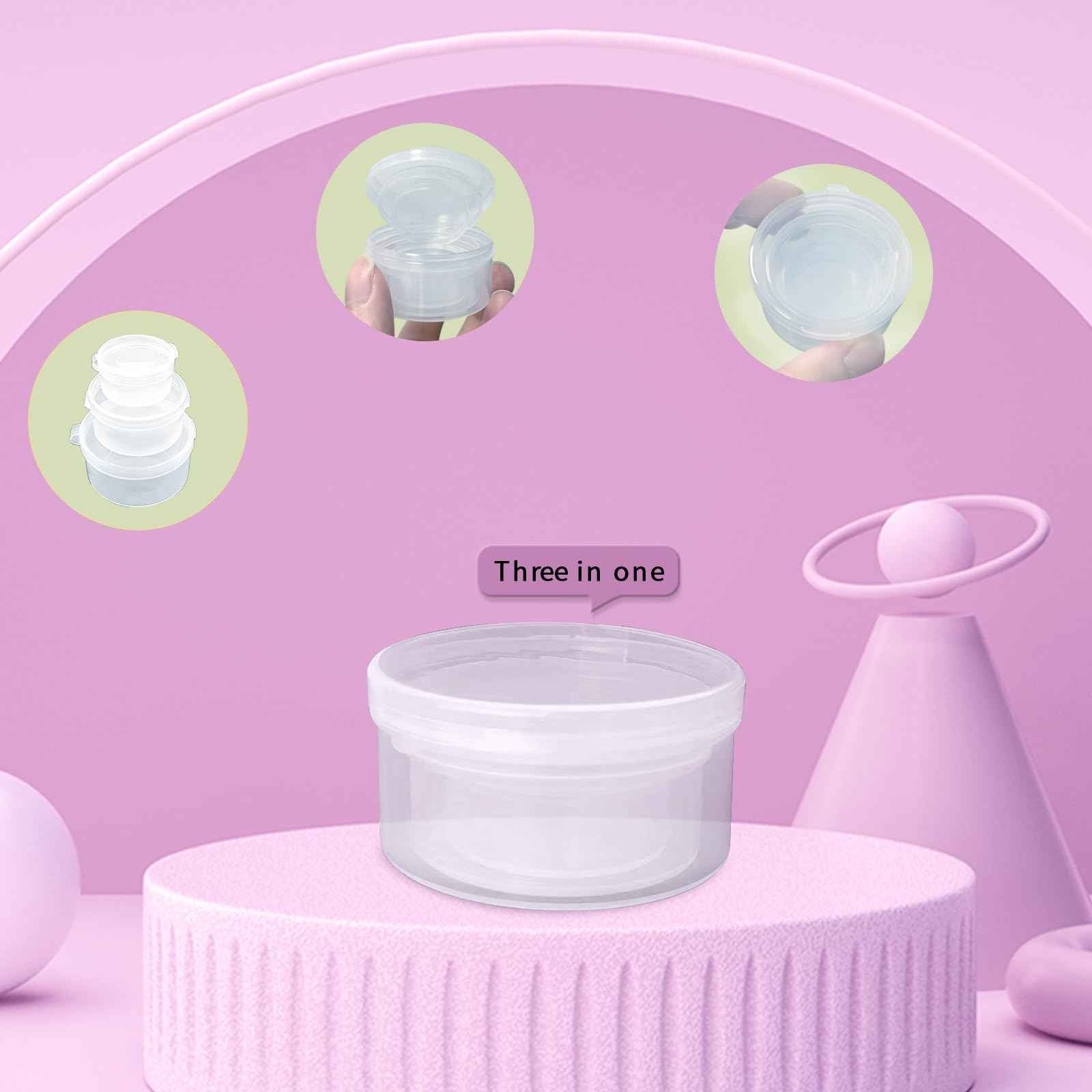 Zfyoung 30 pcs plastic cosmetic jar 5/10/20ml clear case with snap lids portable,Travel Storage Cosmetic Samples Beauty Products Mini Containers with Lids, Airtight Cosmetic Containers with Lids.