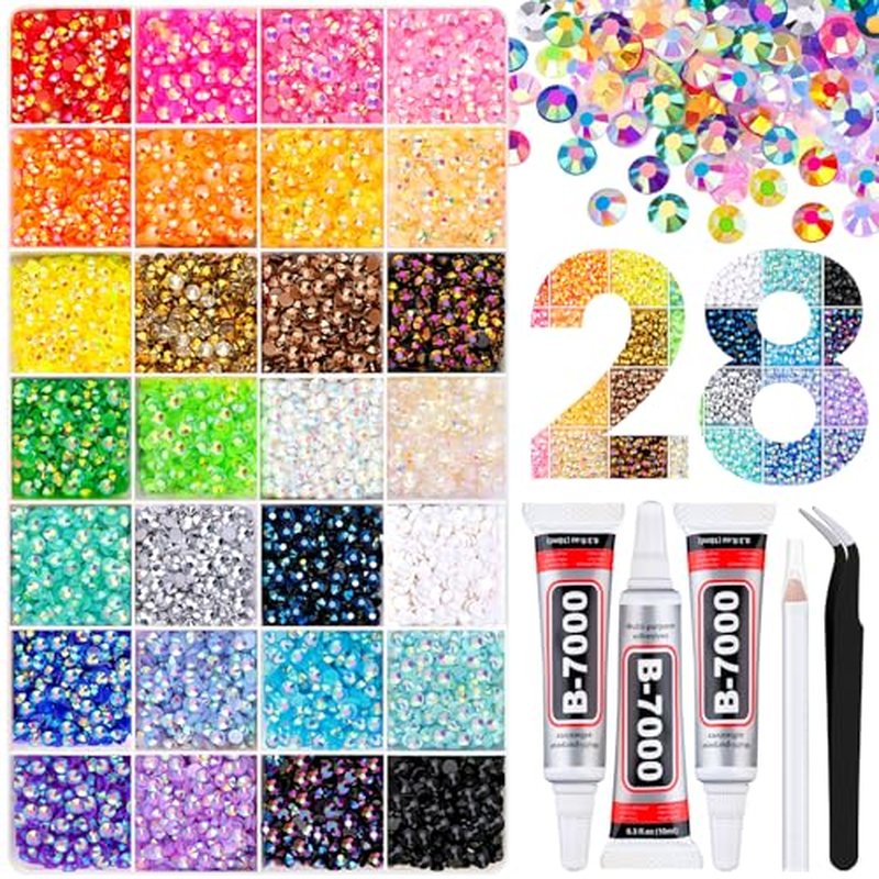 16000 Resin Rhinestones 4mm with Tweezers & B7000 Glue